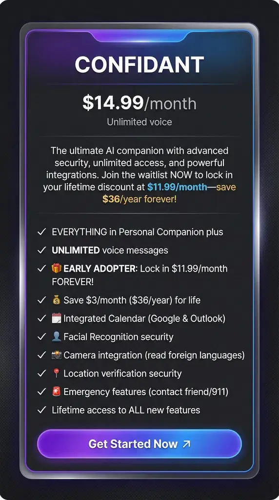 Confidant - $14.99/month